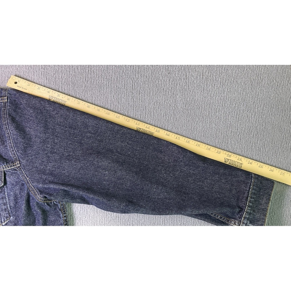 Polo Ralph Lauren Mens Denim Trucker Jacket Dark Wash Distressed Blue XL - Picture 9 of 16